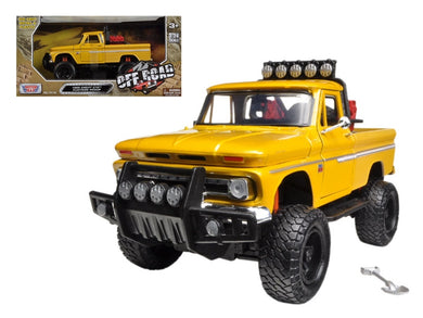 1966 Chevrolet C10 Fleetside Pickup Truck Off Road Yellow 1/24 Diecast Model by Motormax Motormax