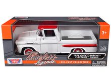 Load image into Gallery viewer, 1958 Chevrolet Apache Fleetside Pickup Truck White with Red Top &quot;Timeless Legends&quot; Series 1/24 Diecast Model Car by Motormax Motormax
