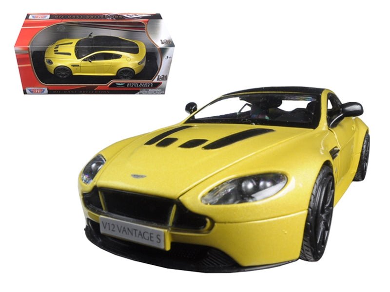 Aston Martin Vantage S V12 Yellow 1/24 Diecast Model Car by Motormax Motormax