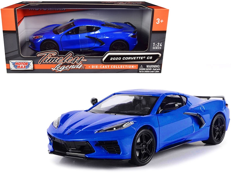 2020 Chevrolet Corvette C8 Stingray Blue Metallic "Timeless Legends" 1/24 Diecast Model Car by Motormax Motormax