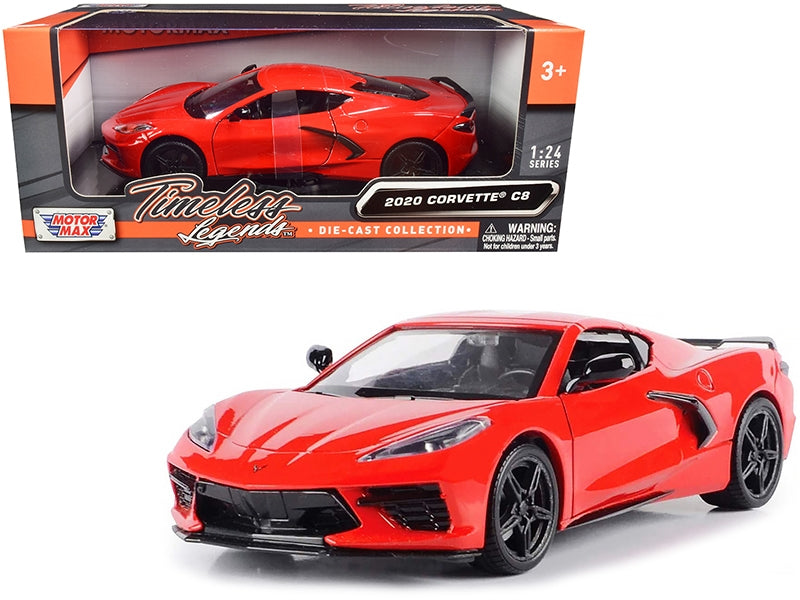 2020 Chevrolet Corvette C8 Stingray Red "Timeless Legends" 1/24 Diecast Model Car by Motormax Motormax