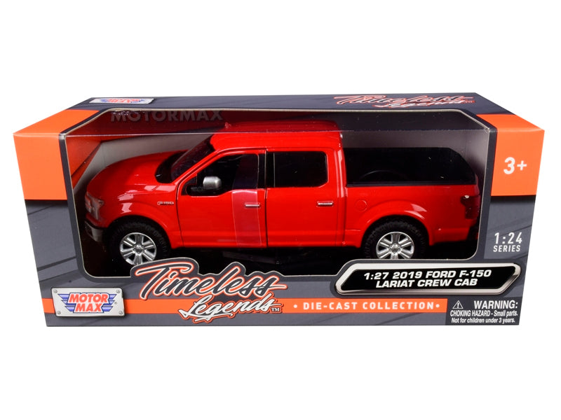 2019 Ford F-150 Lariat Crew Cab Pickup Truck Red 1/24-1/27 Diecast Model Car by Motormax Motormax