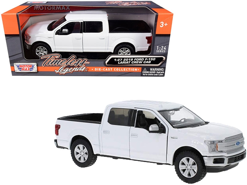 2019 Ford F-150 Lariat Crew Cab Pickup Truck White 1/24-1/27 Diecast Model Car by Motormax Motormax