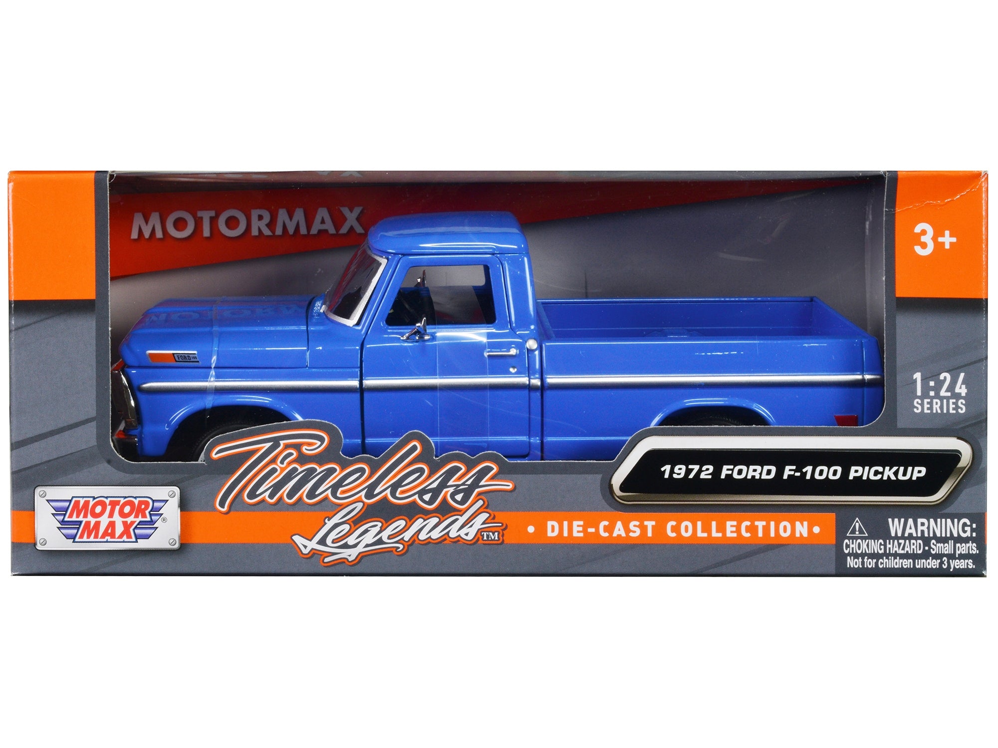 1972 Ford F-100 Pickup Truck Blue "Timeless Legends" Series 1/24 Diecast Model Car by Motormax Motormax