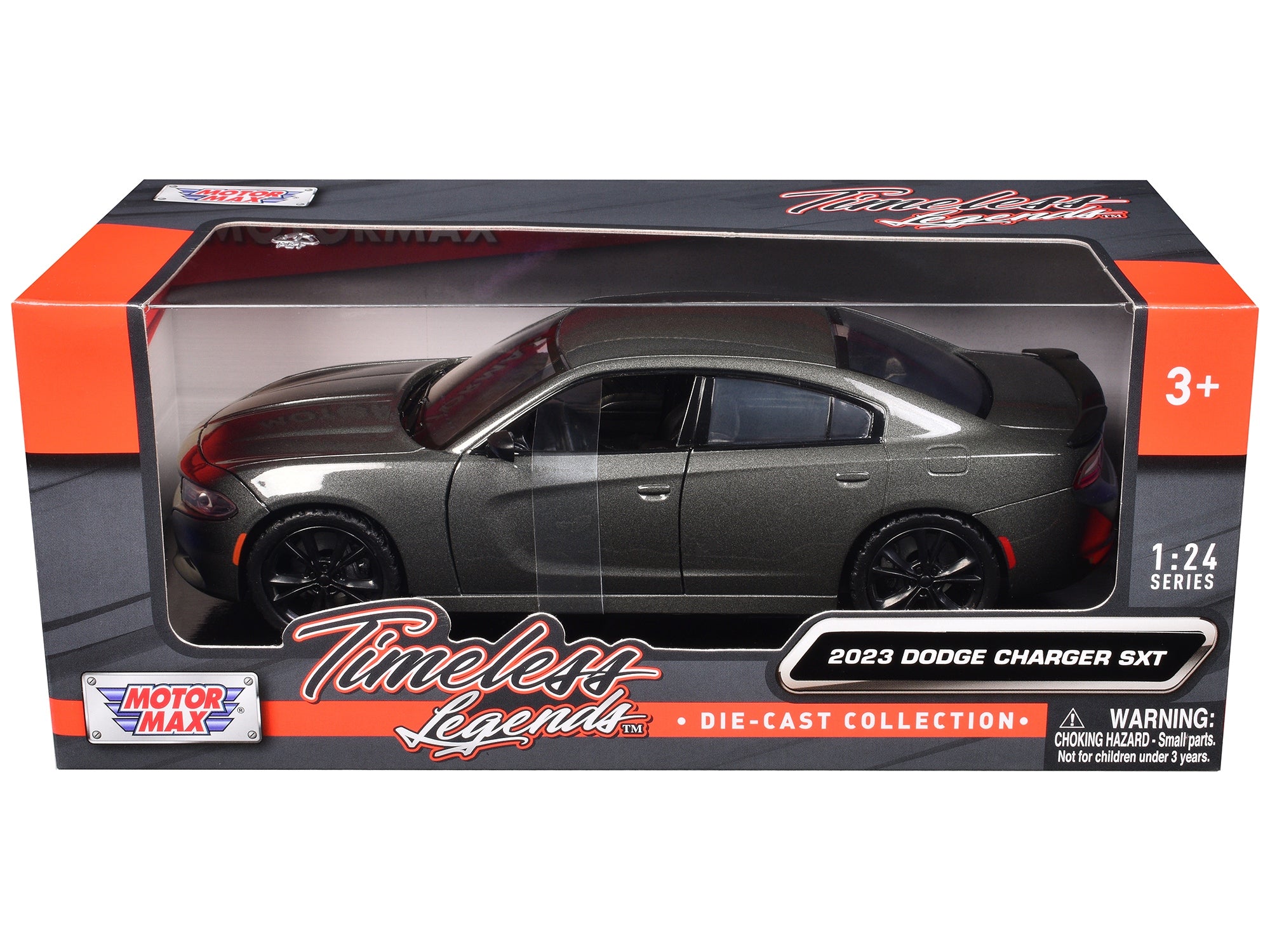 2023 Dodge Charger SXT Gray Metallic "Timeless Legends" Series 1/24 Diecast Model Car by Motormax Motormax