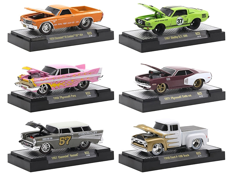 "Ground Pounders" 6 Cars Set Release 22 IN DISPLAY CASES Limited Edition to 7750 pieces Worldwide 1/64 Diecast Model Cars by M2 Machines M2