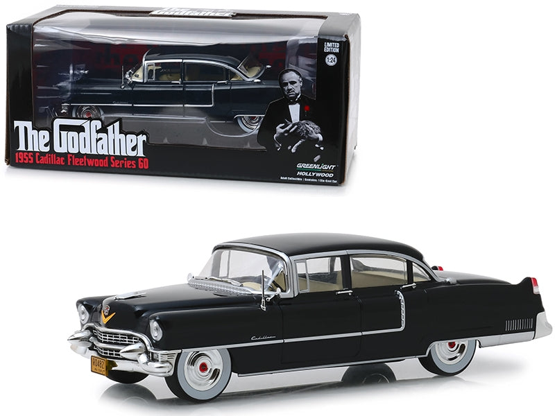 1955 Cadillac Fleetwood Series 60 Black "The Godfather" (1972) Movie 1/24 Diecast Model Car by Greenlight Greenlight