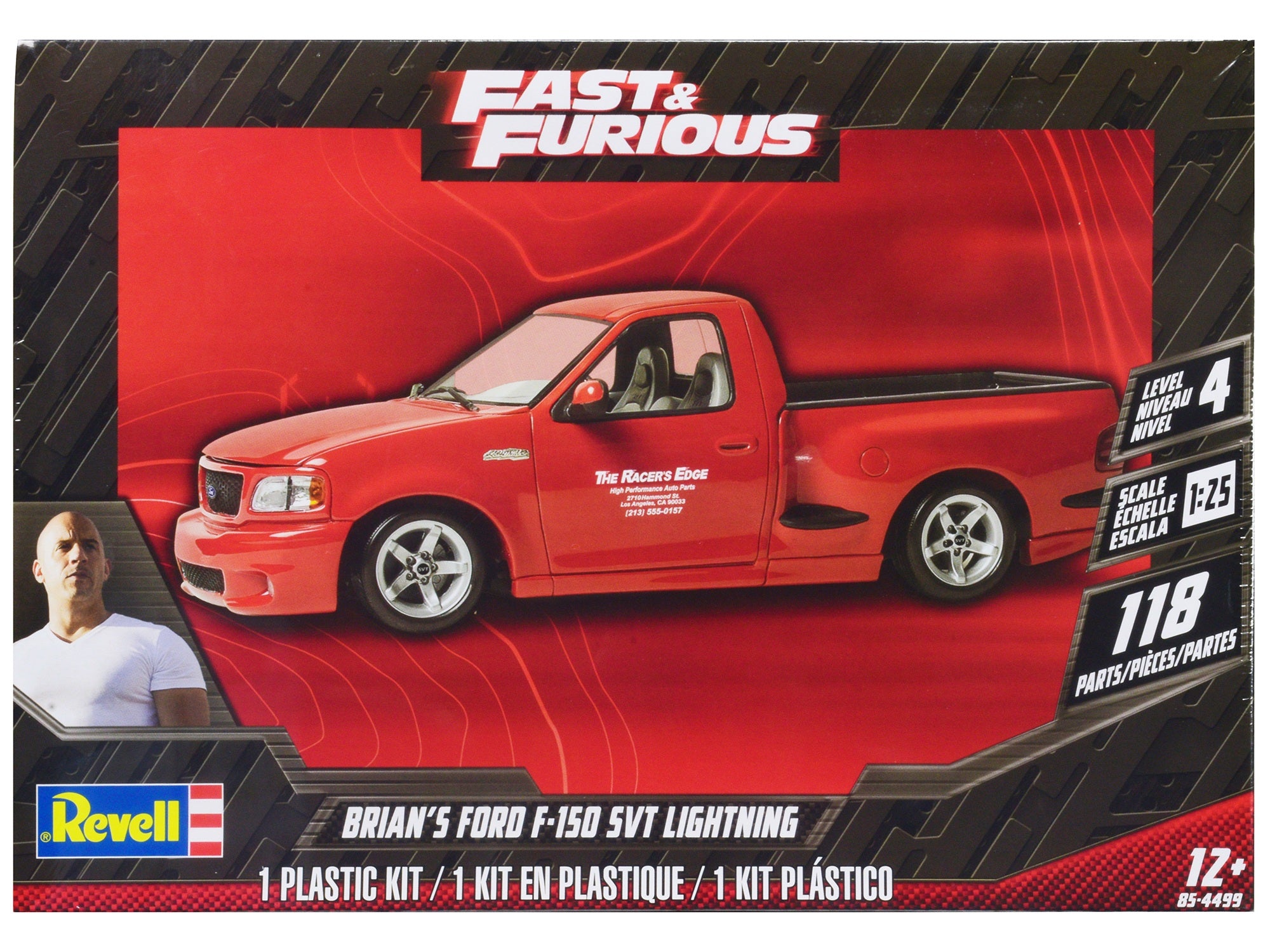 Level 4 Model Kit Brian's Ford F-150 SVT Lightning Pickup Truck "Fast and Furious" 1/25 Scale Model by Revell Revell