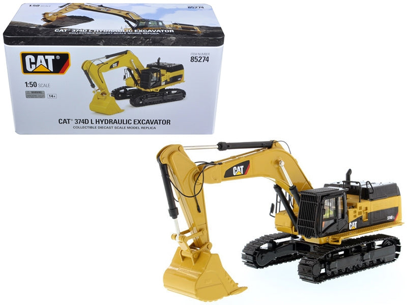 CAT Caterpillar 374D L Hydraulic Excavator with Operator "High Line" Series 1/50 Diecast Model by Diecast Masters Diecast Masters