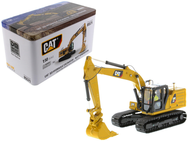 CAT Caterpillar 323 Hydraulic Excavator with Operator Next Generation Design "High Line Series" 1/50 Diecast Model by Diecast Masters Diecast Masters