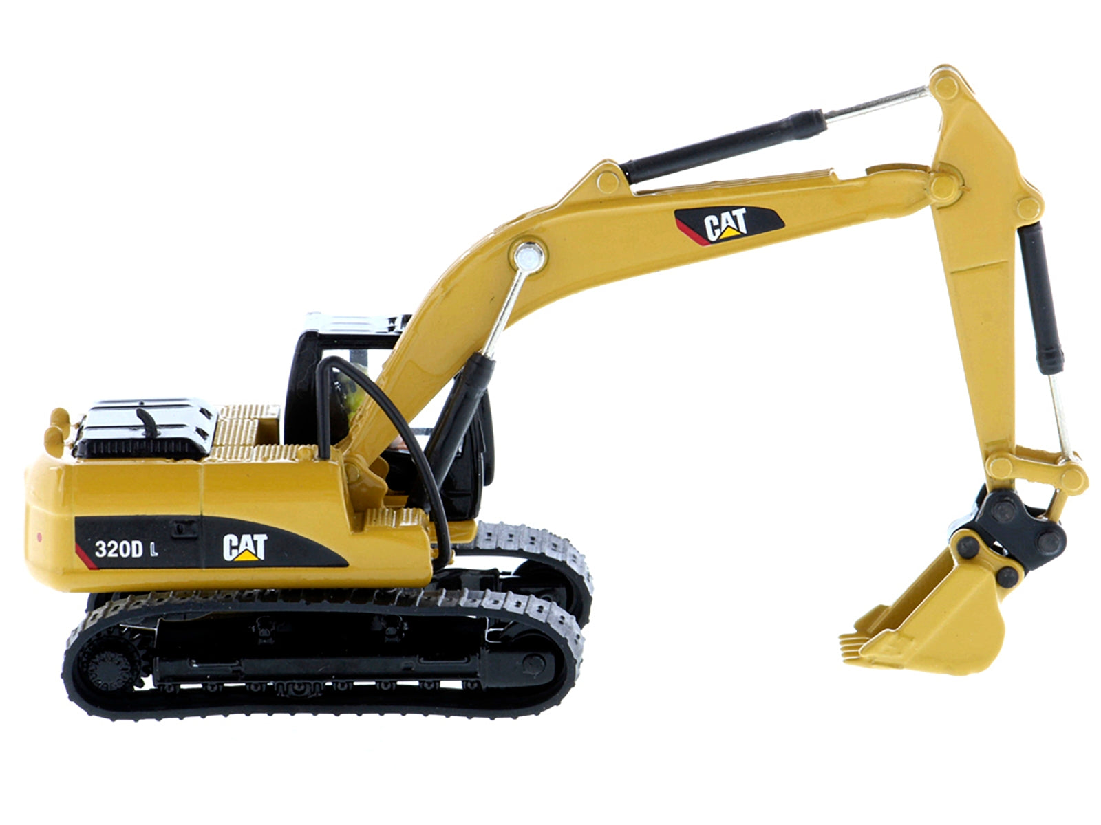 CAT Caterpillar 320D L Hydraulic Excavator with Multiple Work Tools and Operator "High Line" Series 1/87 (HO) Scale Diecast Model by Diecast Masters Diecast Masters