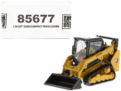 CAT Caterpillar 259D3 Compact Track Loader with Work Tools and Operator Yellow 