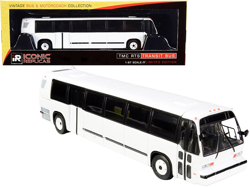 1999 TMC RTS Transit Bus Blank White "The Vintage Bus & Motorcoach Collection" 1/87 (HO) Diecast Model by Iconic Replicas Iconic Replicas