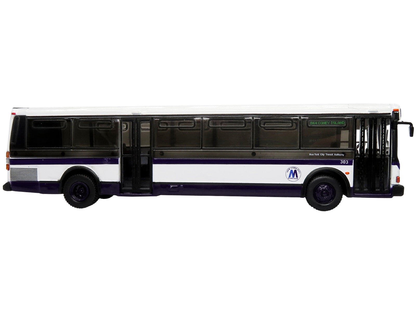 1980 Grumman 870 Advanced Design Transit Bus MTA New York City Bus "B64 Coney Island" "Vintage Bus & Motorcoach Collection" 1/87 Diecast Model by Iconic Replicas Iconic Replicas