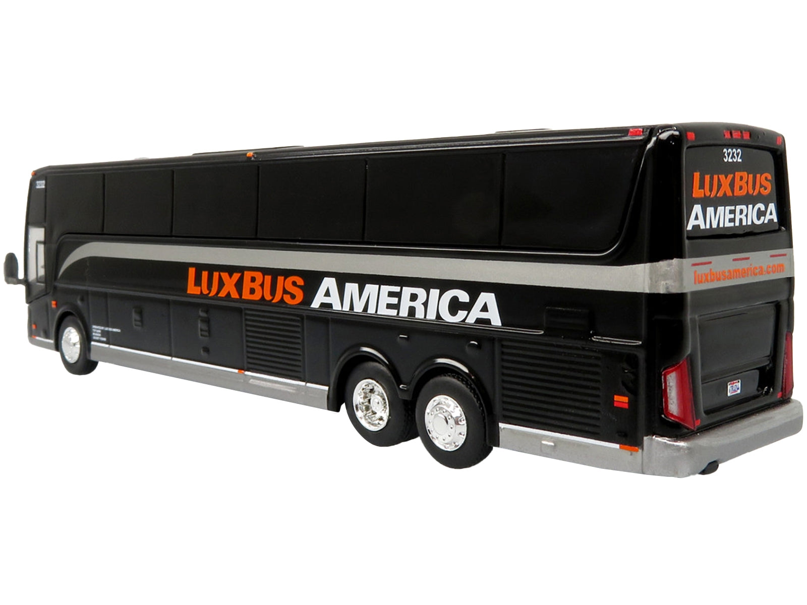 Van Hool TX45 Coach Bus "Lux Bus America" Black "The Bus & Motorcoach Collection" Limited Edition to 504 pieces Worldwide 1/87 (HO) Diecast Model by Iconic Replicas Iconic Replicas