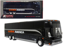 Load image into Gallery viewer, Van Hool TX45 Coach Bus &quot;Lux Bus America&quot; Black &quot;The Bus &amp; Motorcoach Collection&quot; Limited Edition to 504 pieces Worldwide 1/87 (HO) Diecast Model by Iconic Replicas Iconic Replicas
