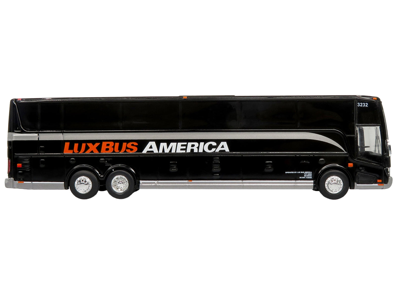 Van Hool TX45 Coach Bus "Lux Bus America" Black "The Bus & Motorcoach Collection" Limited Edition to 504 pieces Worldwide 1/87 (HO) Diecast Model by Iconic Replicas Iconic Replicas