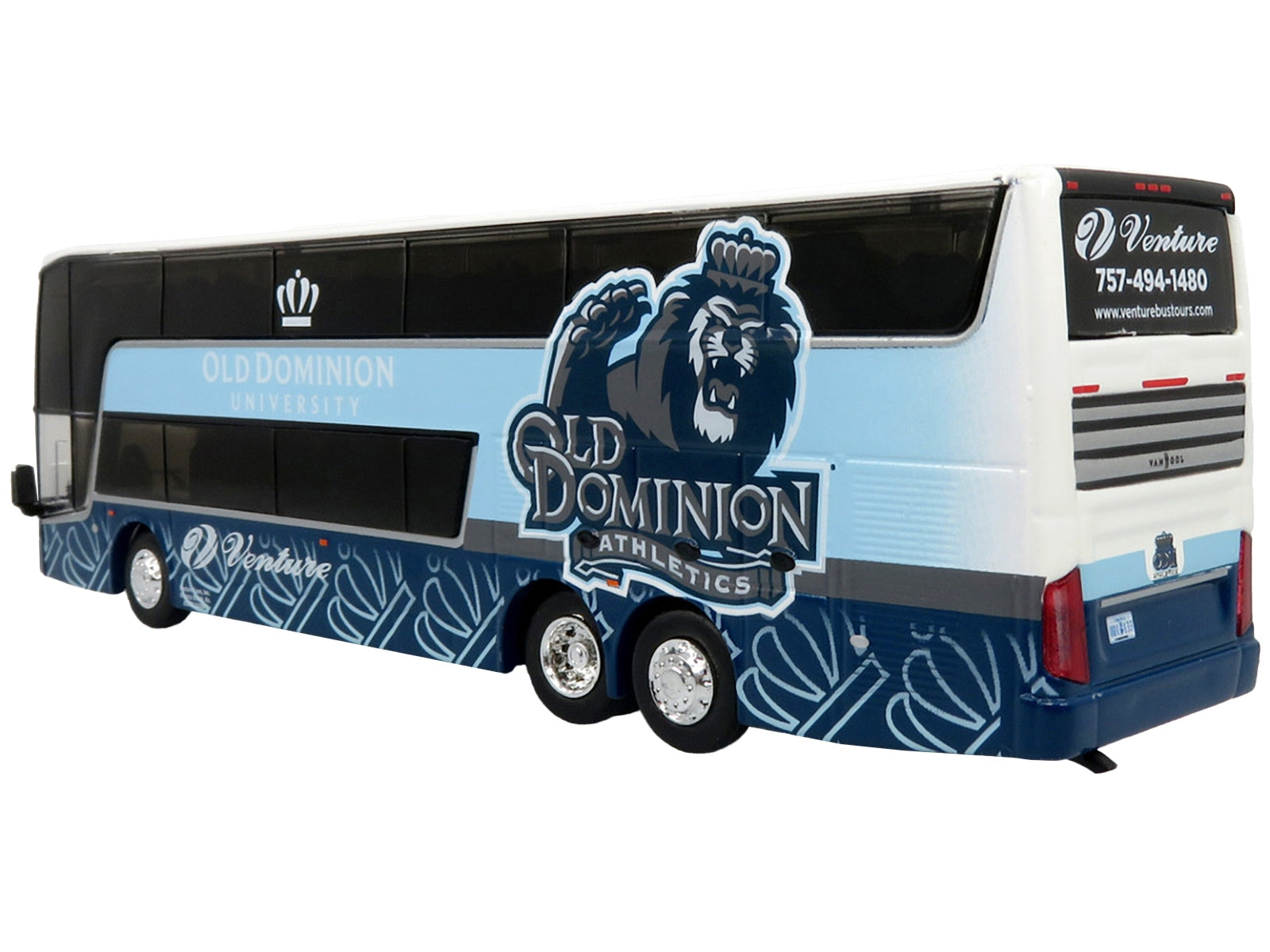 Van Hool TDX Double Decker Coach Bus "Old Dominion University - Venture Tours" "Go Big Blue" "The Bus & Motorcoach Collection" Limited Edition to 504 pieces Worldwide 1/87 (HO) Diecast Model by Iconic Replicas Iconic Replicas