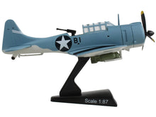 Load image into Gallery viewer, Douglas SBD-3 Dauntless Aircraft &quot;Lt. Richard Best&quot; United States Navy 1/87 Diecast Model Airplane by Postage Stamp Postage Stamp
