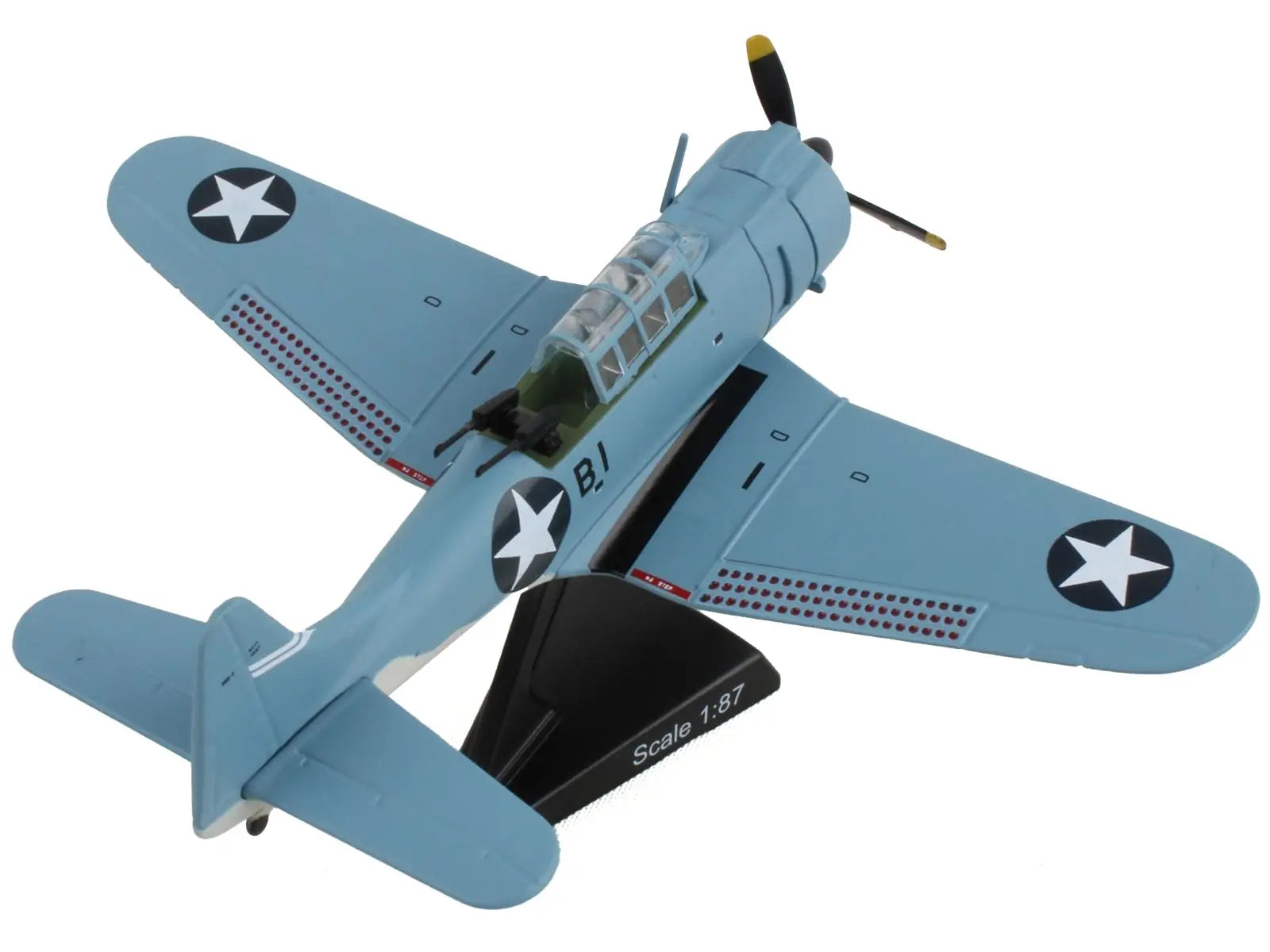 Douglas SBD-3 Dauntless Aircraft "Lt. Richard Best" United States Navy 1/87 Diecast Model Airplane by Postage Stamp Postage Stamp