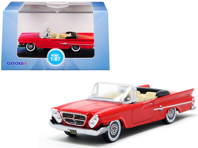 1961 Chrysler 300 Convertible Mardi Gras Red 1/87 (HO) Scale Diecast Model Car by Oxford Diecast Oxford Diecast