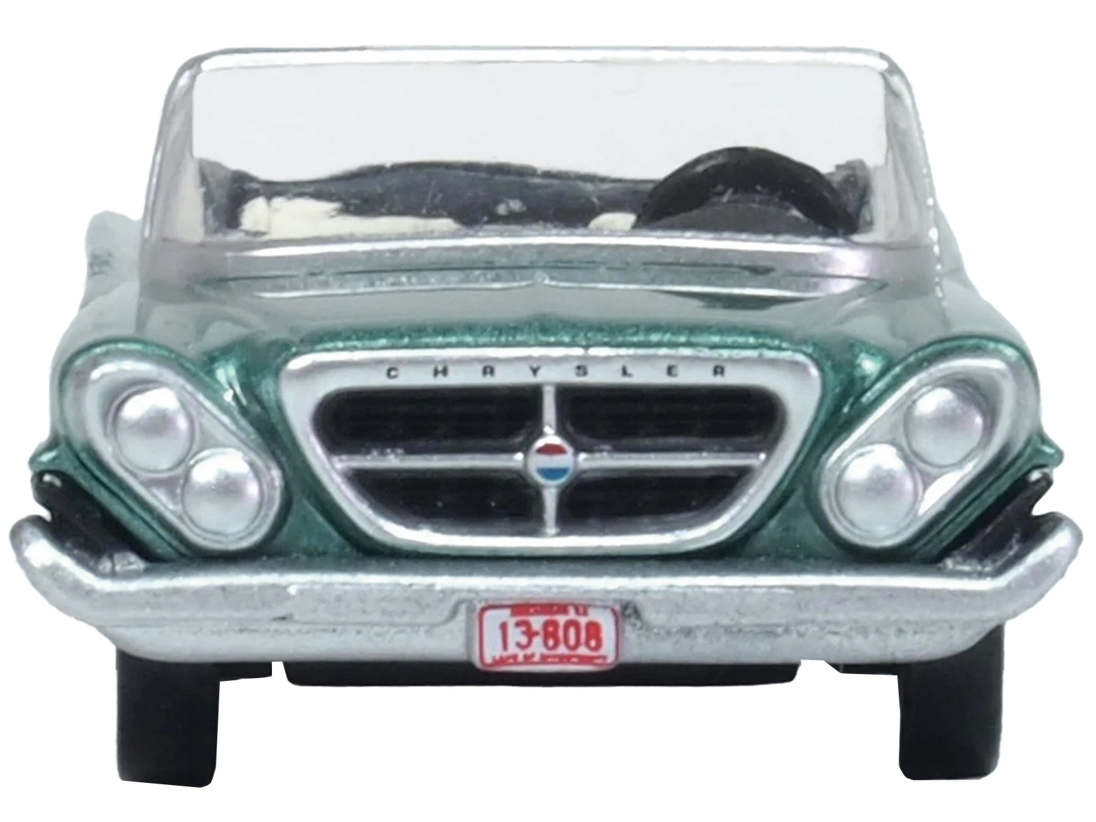 1961 Chrysler 300 Convertible Pinewood Green Metallic 1/87 (HO) Scale Diecast Model Car by Oxford Diecast Oxford Diecast