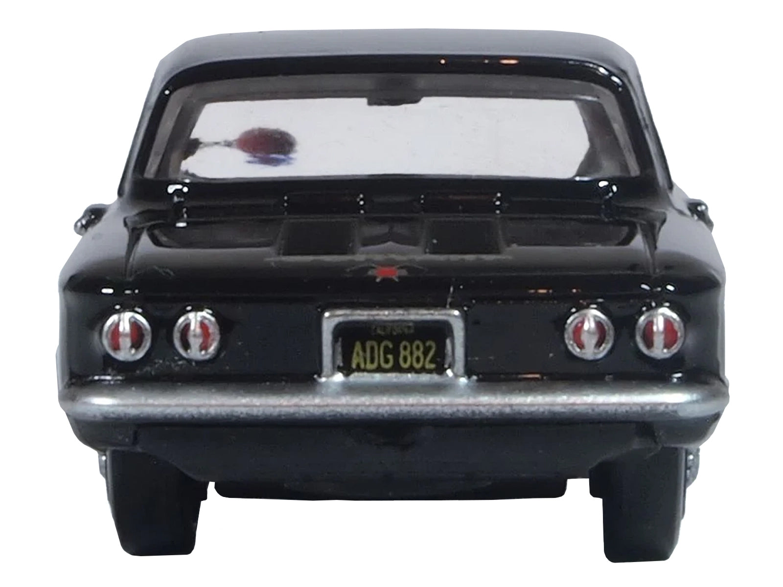 1963 Chevrolet Corvair Coupe Tuxedo Black with Red Interior  1/87 (HO) Scale Diecast Model Car by Oxford Diecast Oxford Diecast