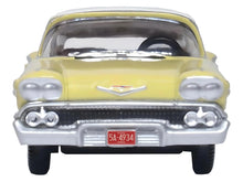 Load image into Gallery viewer, 1958 Chevrolet Impala Sport Colonial Cream with Snowcrest White Top 1/87 (HO) Scale Diecast Model Car by Oxford Diecast Oxford Diecast
