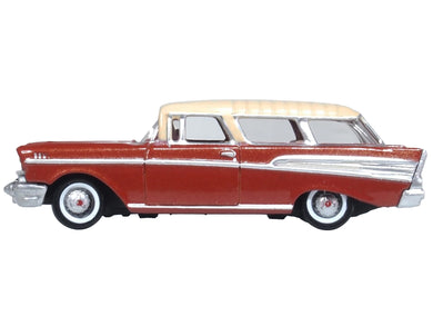 1957 Chevrolet Nomad Adobe Beige with Sierra Gold Top 1/87 (HO) Scale Diecast Model Car by Oxford Diecast Oxford Diecast