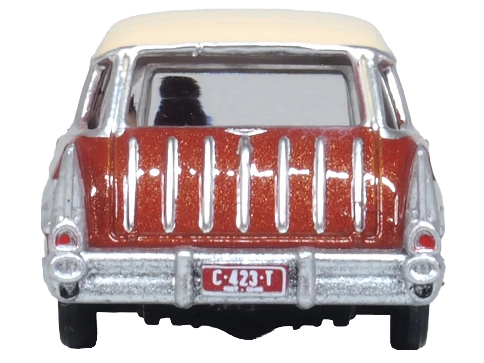 1957 Chevrolet Nomad Adobe Beige with Sierra Gold Top 1/87 (HO) Scale Diecast Model Car by Oxford Diecast Oxford Diecast