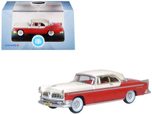 Load image into Gallery viewer, 1955 Chrysler New Yorker Deluxe St. Regis Tango Red and Platinum Metallic 1/87 (HO) Scale Diecast Model Car by Oxford Diecast Oxford Diecast
