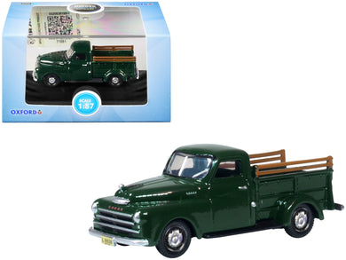 1948 Dodge B-1B Pickup Truck Dark Green 1/87 (HO) Scale Diecast Model Car by Oxford Diecast Oxford Diecast