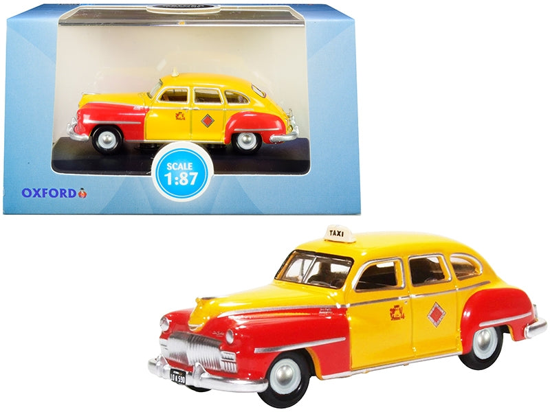 1946-1948 DeSoto Suburban Yellow and Red "San Francisco Taxi" "The Godfather" Movie 1/87 (HO) Scale Diecast Model Car by Oxford Diecast Oxford Diecast