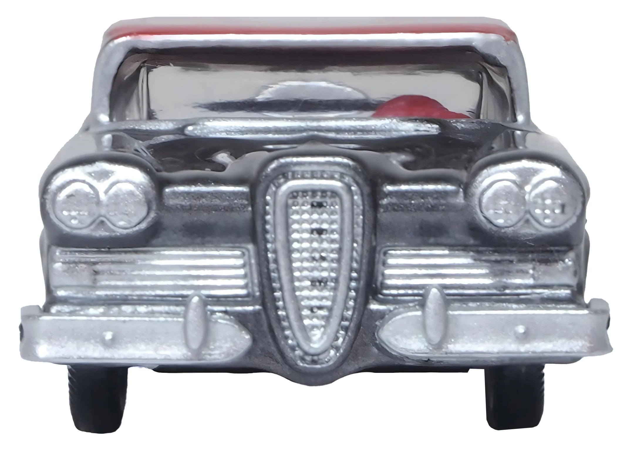 1958 Edsel Citation Silver Gray Metallic with Ember Red Top and Red Interior 1/87 (HO) Scale Diecast Model Car by Oxford Diecast Oxford Diecast