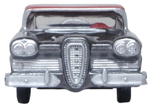 Load image into Gallery viewer, 1958 Edsel Citation Silver Gray Metallic with Ember Red Top and Red Interior 1/87 (HO) Scale Diecast Model Car by Oxford Diecast Oxford Diecast
