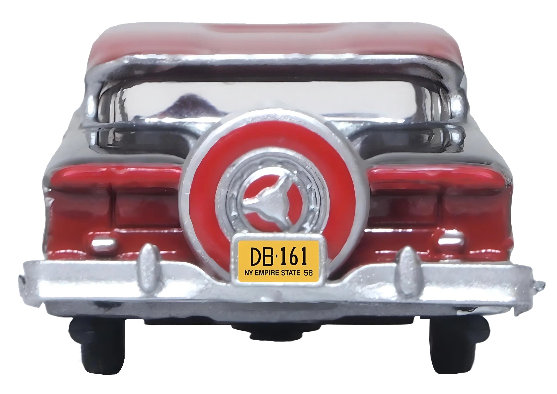 1958 Edsel Citation Silver Gray Metallic with Ember Red Top and Red Interior 1/87 (HO) Scale Diecast Model Car by Oxford Diecast Oxford Diecast