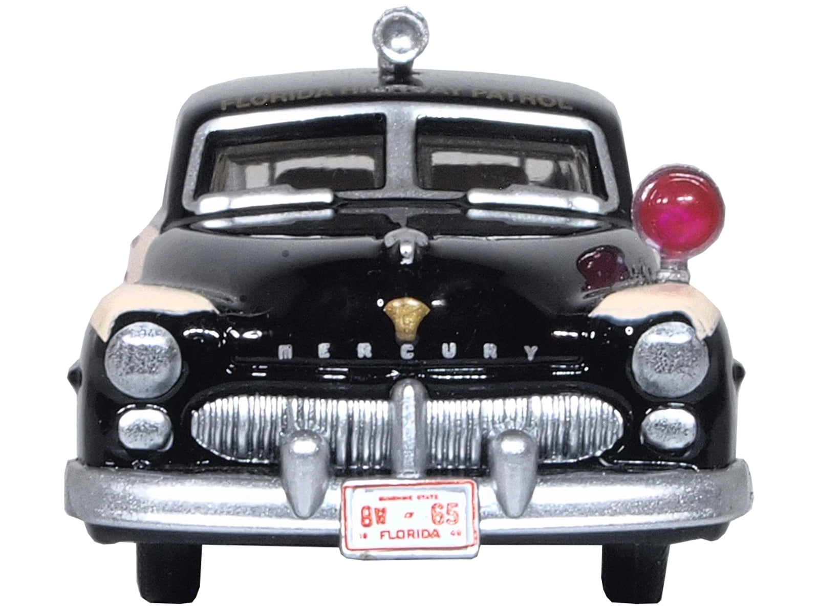 1949 Mercury Monarch Police Black and White "Florida Highway Patrol" 1/87 (HO) Scale Diecast Model Car by Oxford Diecast Oxford Diecast