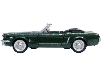 1965 Ford Mustang Convertible Ivy Green Metallic 1/87 (HO) Scale Diecast Model Car by Oxford Diecast Oxford Diecast