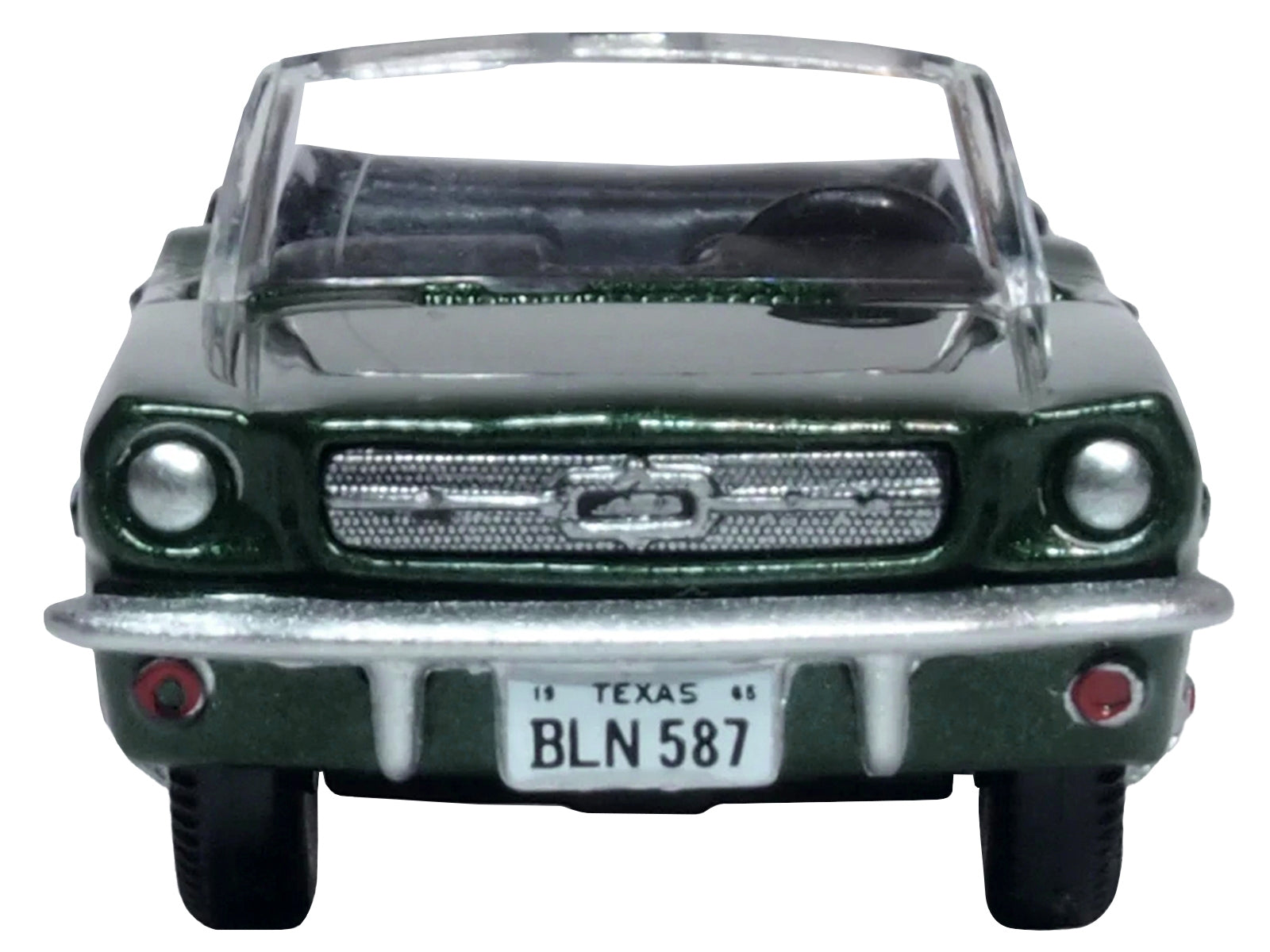 1965 Ford Mustang Convertible Ivy Green Metallic 1/87 (HO) Scale Diecast Model Car by Oxford Diecast Oxford Diecast