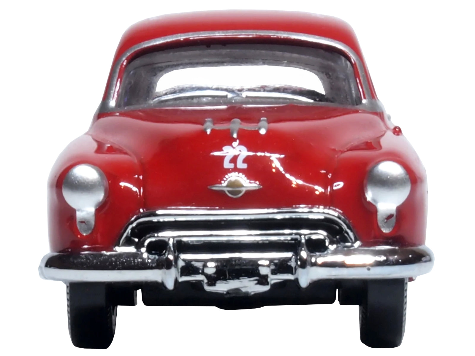 1949 Oldsmobile Rocket 88 Coupe #22 "Overseas Motors Atlanta" Red 1/87 (HO) Scale Diecast Model Car by Oxford Diecast Oxford Diecast