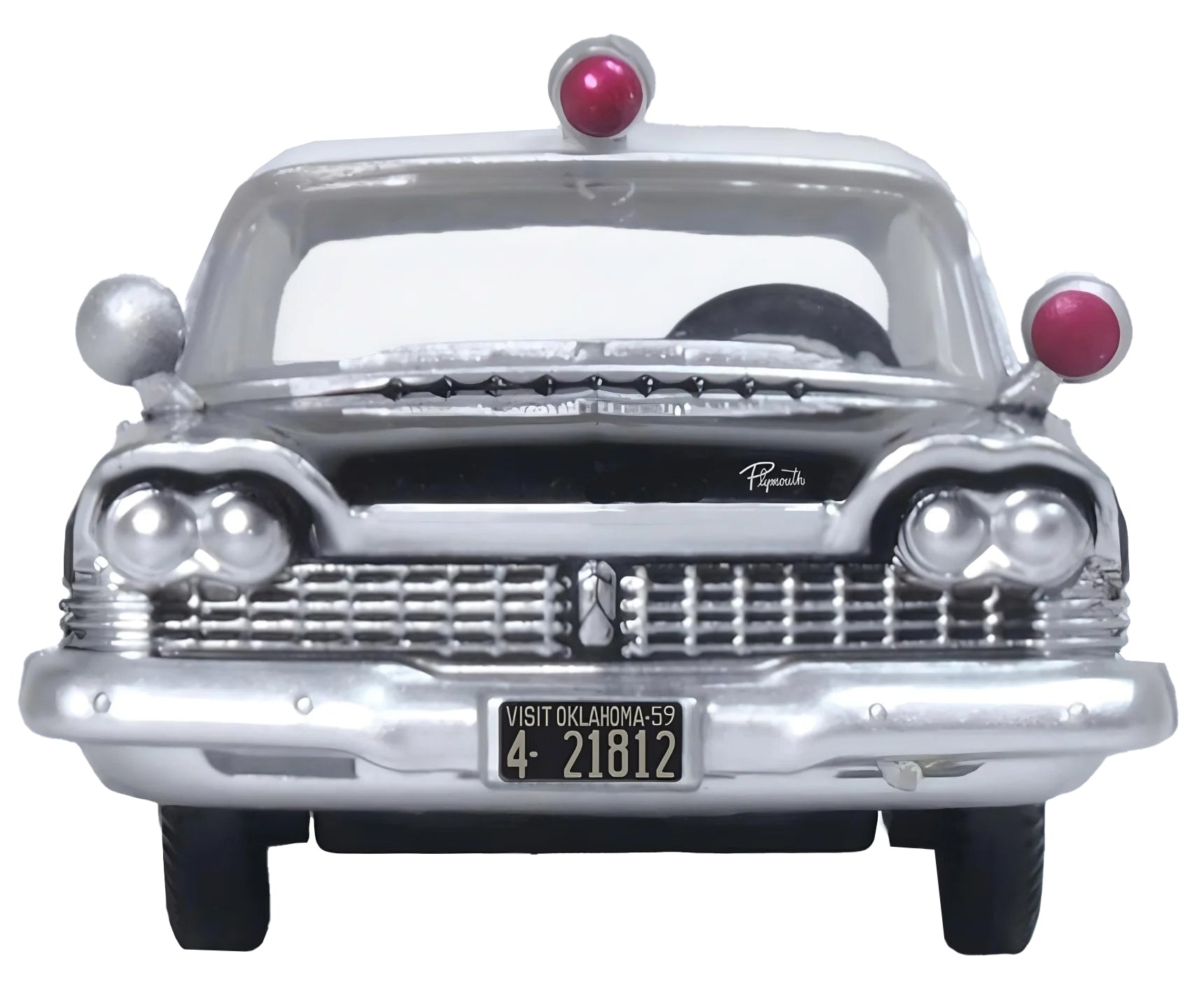 1959 Plymouth Savoy Black and White "Oklahoma Highway Patrol" 1/87 (HO) Scale Diecast Model Car by Oxford Diecast Oxford Diecast