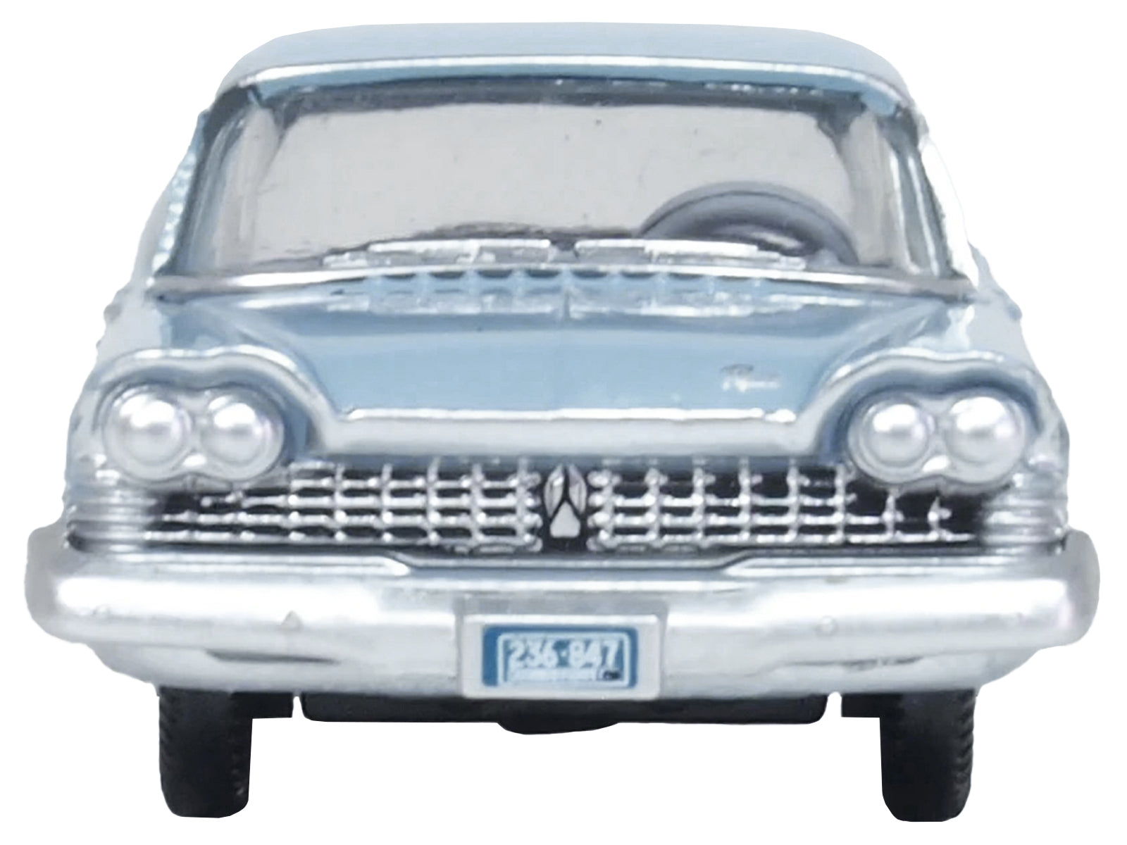 1959 Plymouth Savoy Sedan Powder Blue 1/87 (HO) Scale Diecast Model Car by Oxford Diecast Oxford Diecast