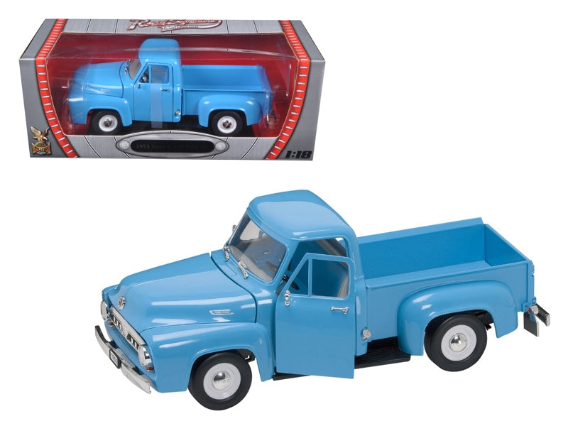 1953 Ford F-100 Pickup Truck Light Blue 1/18 Diecast Model Car by Road Signature Road Signature