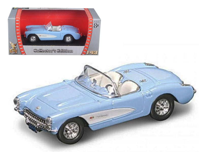 1957 Chevrolet Corvette Blue 1/43 Diecast Model Car by Road Signature Road Signature