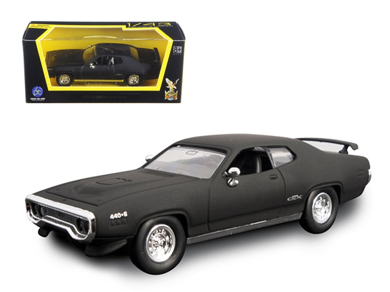 1971 Plymouth GTX Matt Black 1/43 Diecast Model Car by Road Signature Road Signature