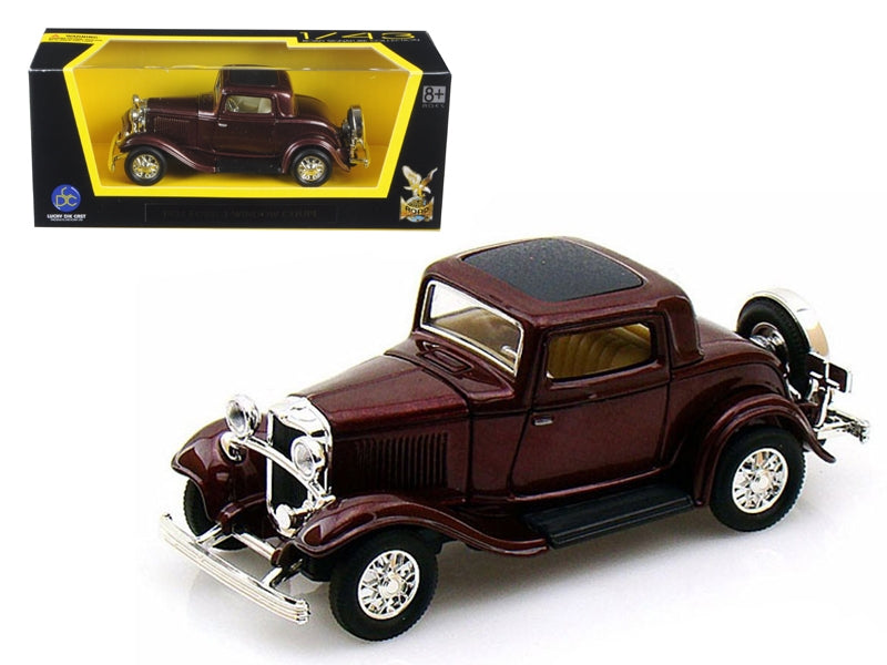 1932 Ford 3-Window Coupe Burgundy 1/43 Diecast Model Car by Road Signature Road Signature