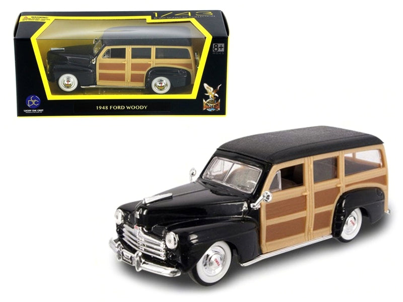 1948 Ford Woody Wagon Black 1/43 Diecast Model Car by Road Signature Road Signature