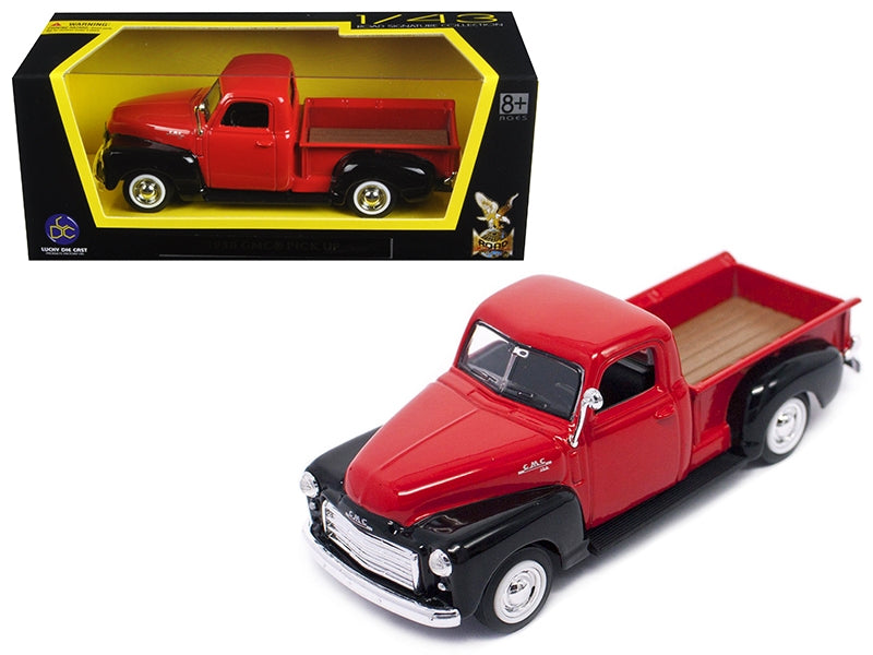 1950 GMC Pickup Truck Red and Black 1/43 Diecast Model Car by Road Signature Road Signature