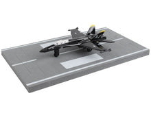Load image into Gallery viewer, McDonnell Douglas F/A-18 Hornet Fighter Aircraft Black &quot;United States Navy&quot; with Runway Section Diecast Model Airplane by Runway24 Runway24

