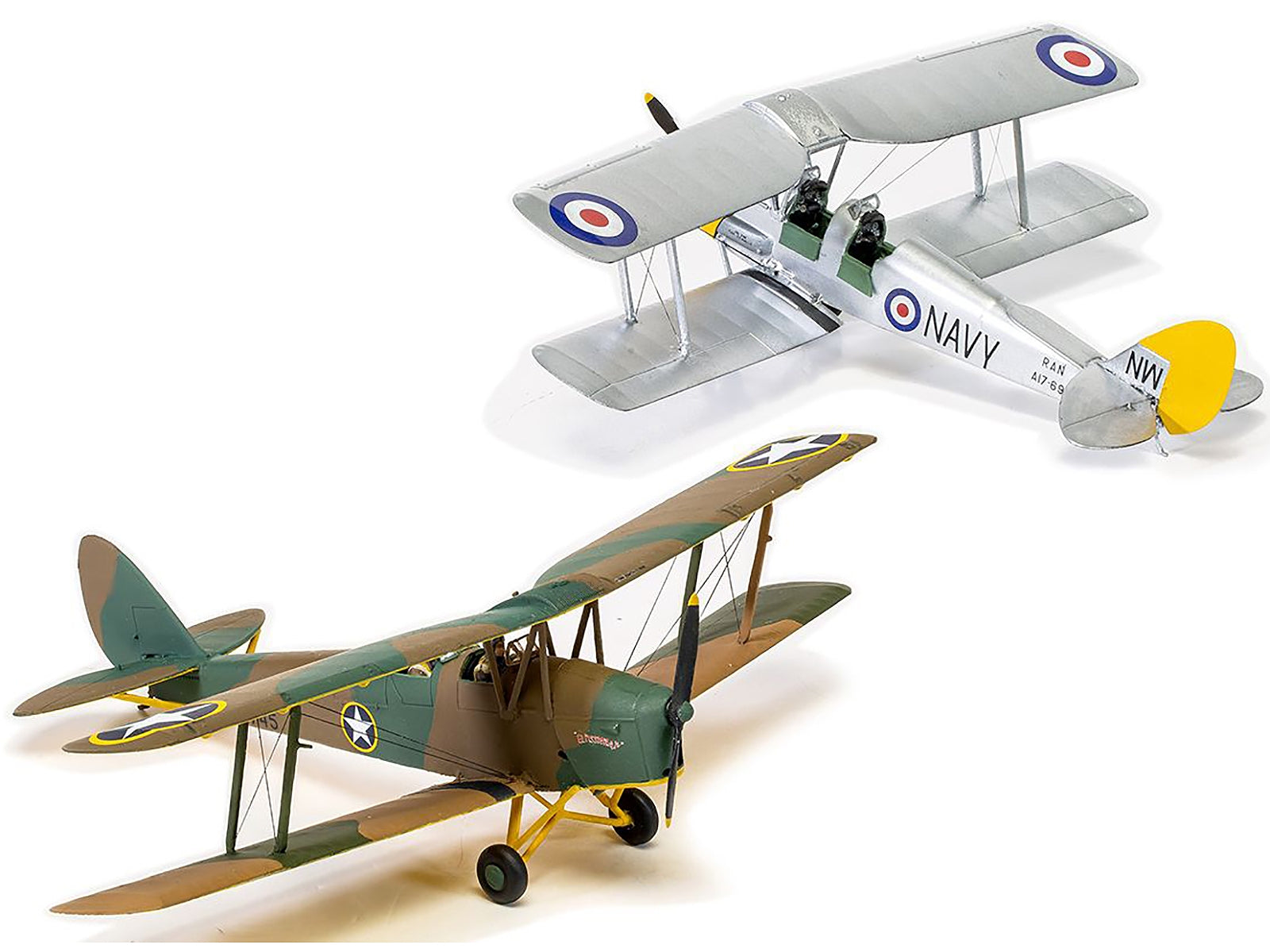 Level 2 Model Kit De Havilland Tiger Moth Aircraft with 2 Scheme Options 1/72 Plastic Model Kit by Airfix Airfix